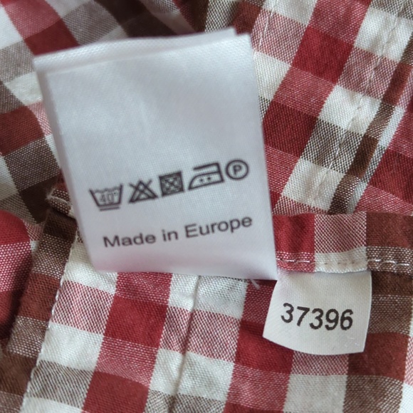 Men’s Red White Check German Grob Und Wild (Rough and Wild)  Shirt - Picture 5 of 15